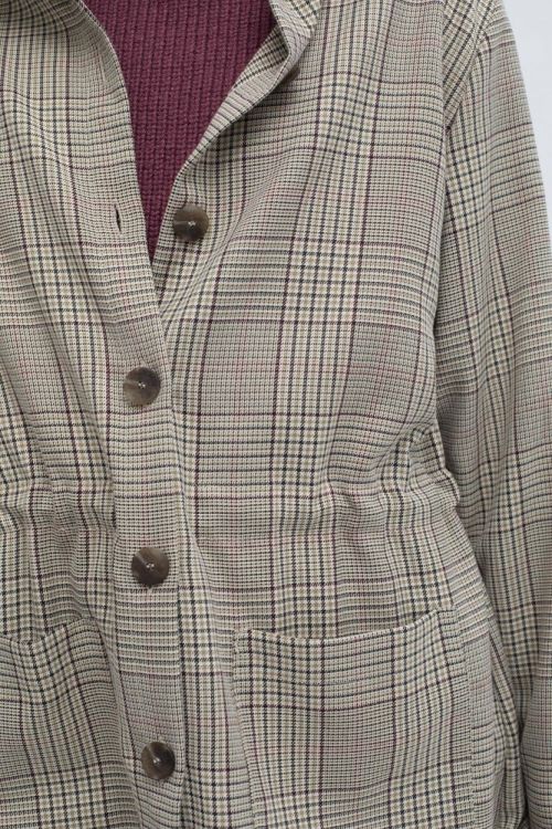 Mus&Bombon POMBEIRO JACKET WITH COLLAR AND WAIST ST (CHECKS/POMBEIRO JACKET WITH COLLAR AND W) - WeekendMode