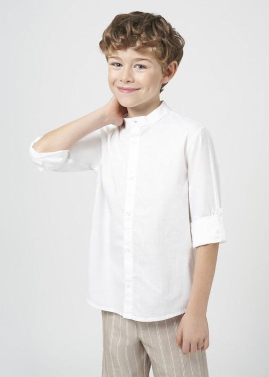 Nukutavake L/s mao collar shirt (7A.6121/White) - WeekendMode