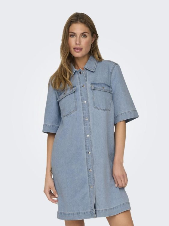 Only ONLBELLE S/S BUTTON DRESS DNM GUA NOOS (15324384/Light Blue Denim) - WeekendMode