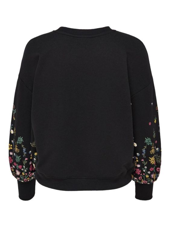 Only ONLBROOKE L/S O-NECK FLOWER SWT NOOS (15216364/Black SLEEVE FLOWER) - WeekendMode