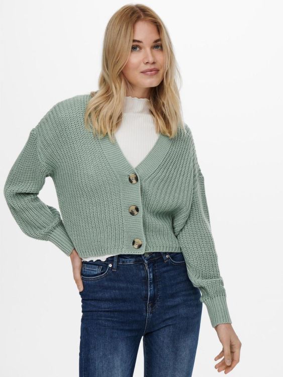 Only ONLCAROL NICE L/S CARDIGAN KNT NOOS (15211521/Chinois Green) - WeekendMode