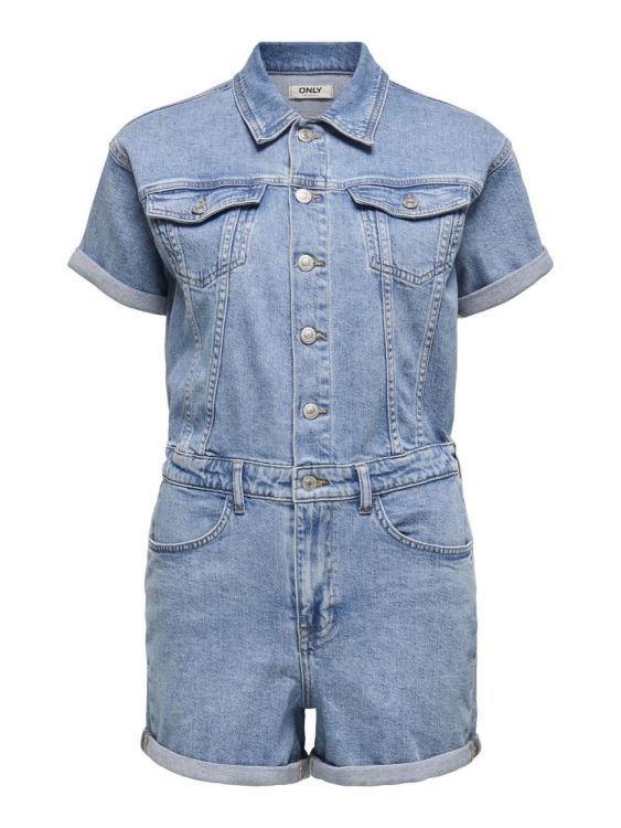 Only ONLCASTEL S/S DNM PLAYSUIT AZG (15344704/Light Blue Denim) - WeekendMode