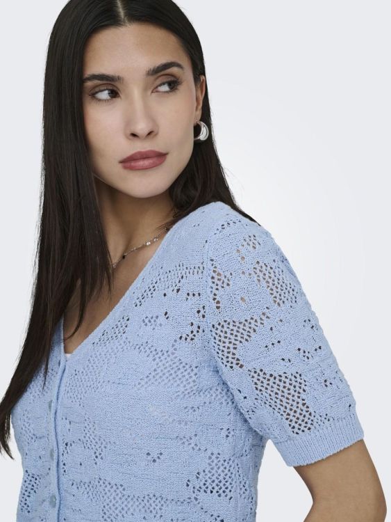 Only ONLCHLOE SS CADIGAN KNT (15365089/Soft Chambray Melange/DTM Butto) - WeekendMode
