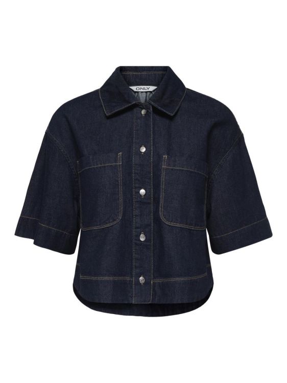 Only ONLCLEO LIFE SS CROP DNM SHIRT PIM NOOS (15248584/Dark Blue Denim RINSE) - WeekendMode