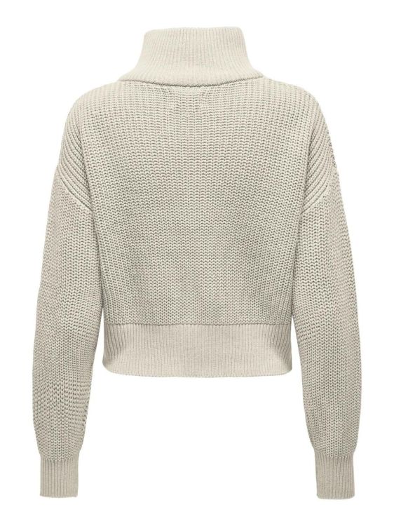 Only ONLDORITTA LS CABLE ZIP HIG NECK KNT (15306911/Pumice Stone) - WeekendMode