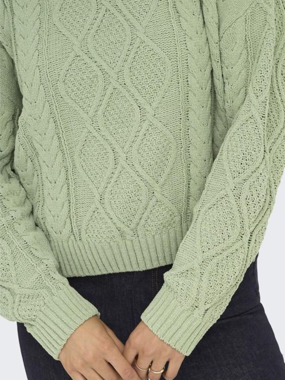 Only ONLELLY LIFE LS CABLE O-NECK CC KNT (15351234/Desert Sage) - WeekendMode