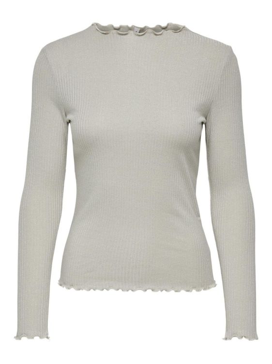 Only ONLEMMA LIFE LS GLITTER TOP JRS NOOS (15331094/Pumice Stone Silver glitter) - WeekendMode