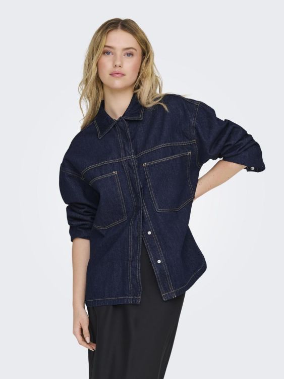 Only ONLEMMIE L/S SHIRT RINSE DNM AZG (15337147/Dark Blue Denim) - WeekendMode