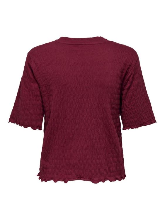 Only ONLGAILA S/S O-NECK TOP BOX JRS (15350450/Ruby Wine) - WeekendMode