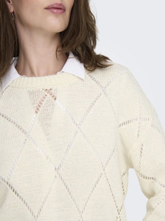 Only ONLGEENAS LS STRUCTURE O-NECK KNT (15339575/Cloud Dancer) - WeekendMode