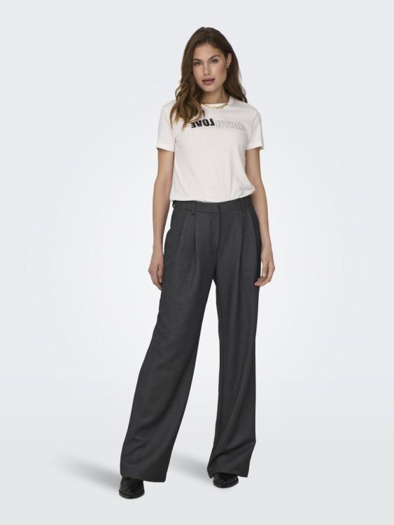Only ONLHATTIE HW LIFE PLEAT STR PAN TLR NOOS (15304707/Dark Grey Melange) - WeekendMode