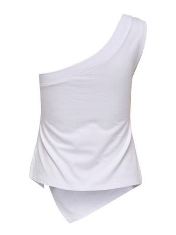 Only ONLINDY S/L ONE SHOULDER TOP BOX JRS (15349742/Bright White) - WeekendMode