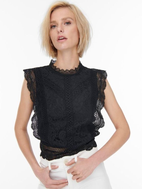 Only ONLKARO S/L LACE TOP NOOS WVN (15204604/Black) - WeekendMode