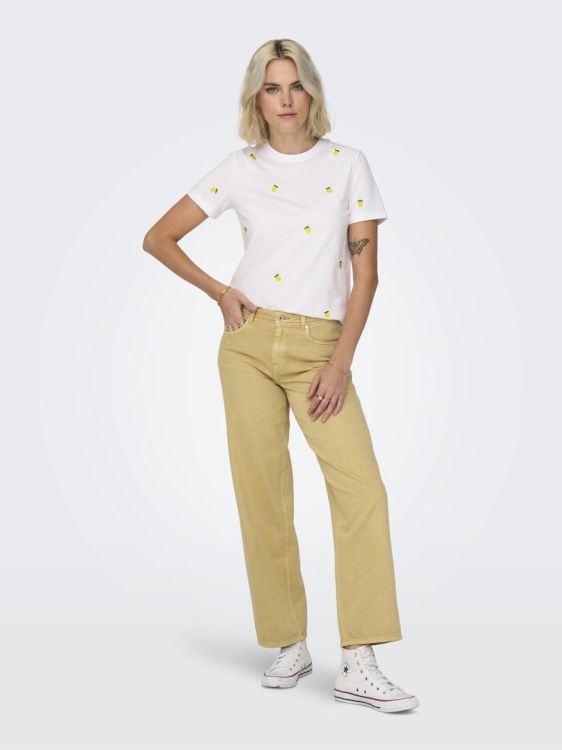 Only ONLKETTY S/S O-NECK TOP JRS NOOS (15288473/Bright White Lemon) - WeekendMode