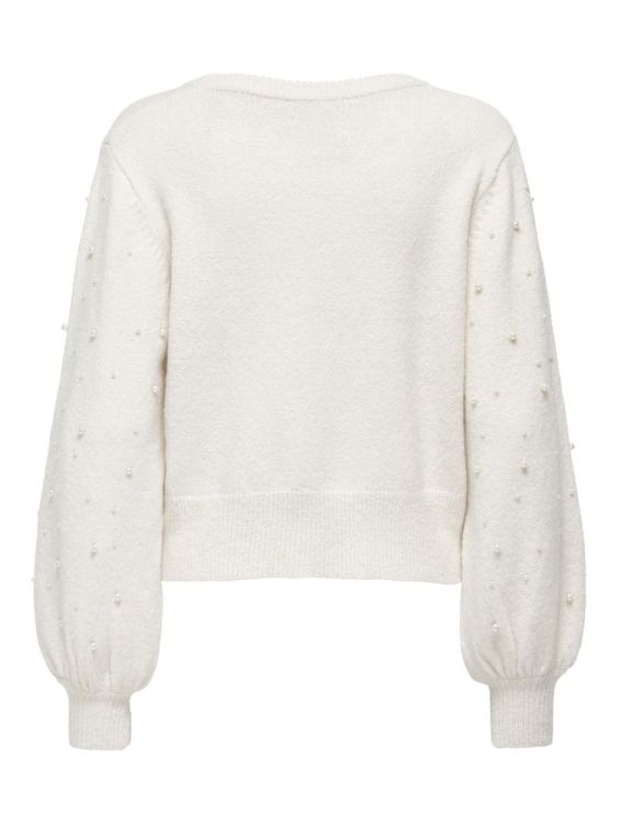 Only ONLKINNE LS PEARL DETAIL O-NECK KNT (15314672/Cloud Dancer Dtm Pearls) - WeekendMode