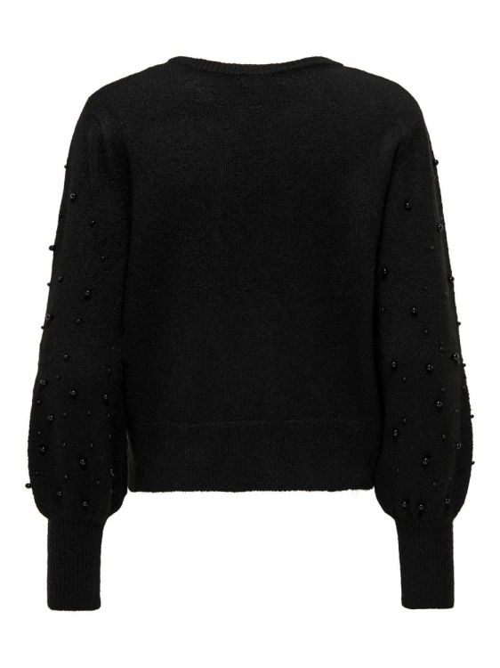 Only ONLKINNE LS PEARL DETAIL O-NECK KNT (15314672/Black Dtm Pearls) - WeekendMode