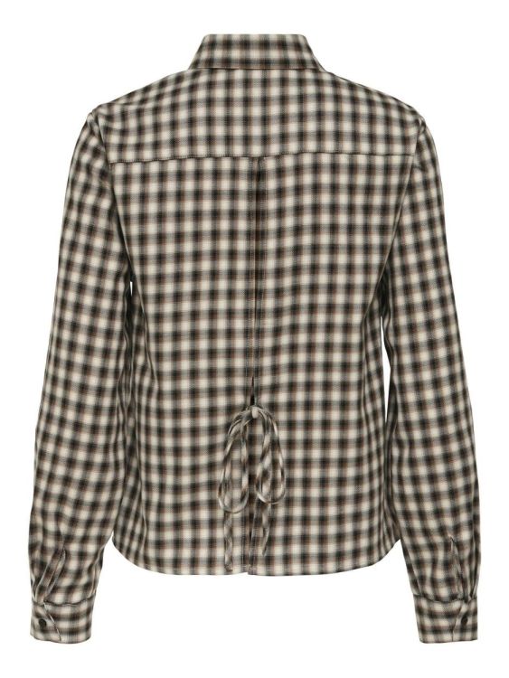 Only ONLLIVA CATH LIFE LS TIE CHECK SHIRT WVN (15355446/Egret W. AUTURM) - WeekendMode