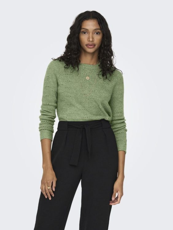 Only ONLLOLLI L/S PULLOVER KNT NOOS (15234745/Hedge Green W. MELANGE) - WeekendMode