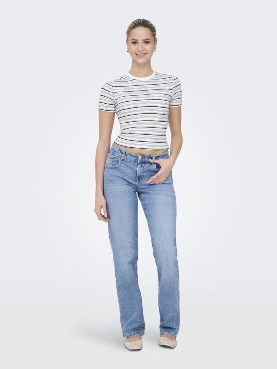 Only ONLLUPE S/S STRIPE TEE JRS (15365524/Cloud Dancer MULTI STRIPES) - WeekendMode