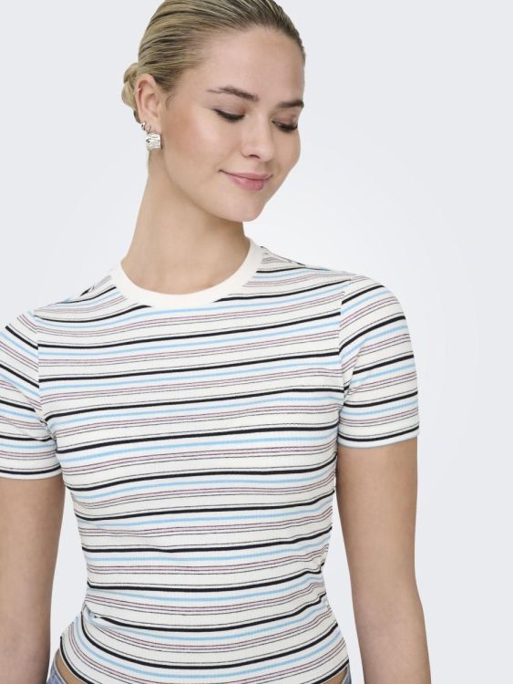 Only ONLLUPE S/S STRIPE TEE JRS (15365524/Cloud Dancer MULTI STRIPES) - WeekendMode