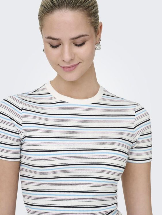 Only ONLLUPE S/S STRIPE TEE JRS (15365524/Cloud Dancer MULTI STRIPES) - WeekendMode
