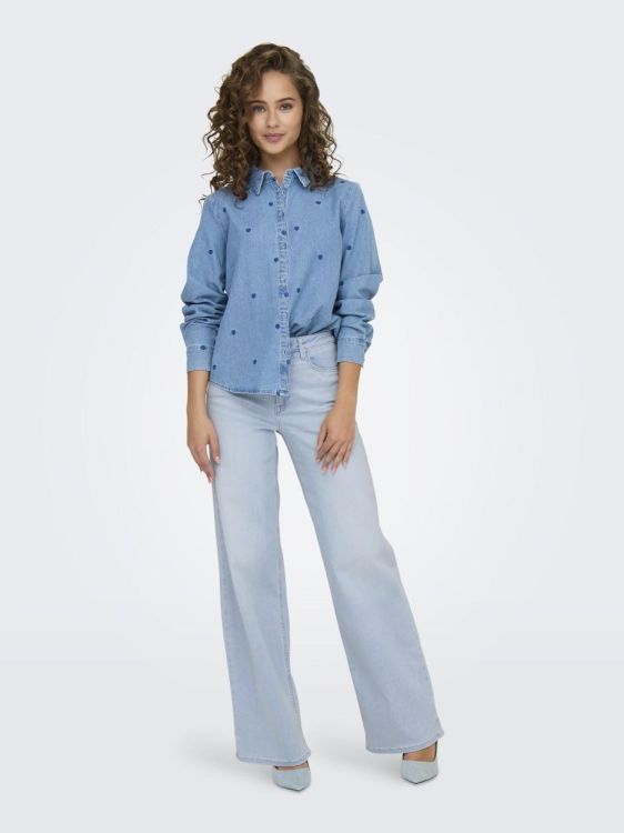 Only ONLMADISON BLUSH HW WIDE DNM CRO495 NOOS (15338289/Light Blue Bleached Denim) - WeekendMode
