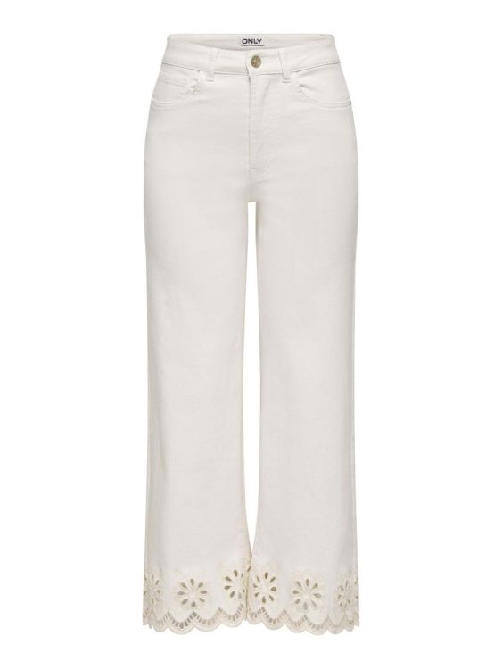 Only ONLMADISON HW CROP WIDE BRO ANGL DNM GUA (15372378/White Denim) - WeekendMode