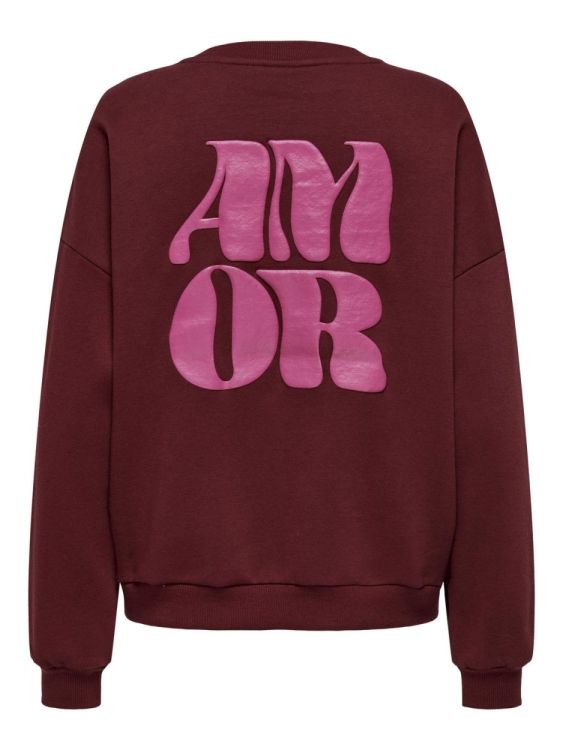 Only ONLMAREY L/S O-NECK PRINT BOX CS SWT (15337658/Syrah Amor) - WeekendMode