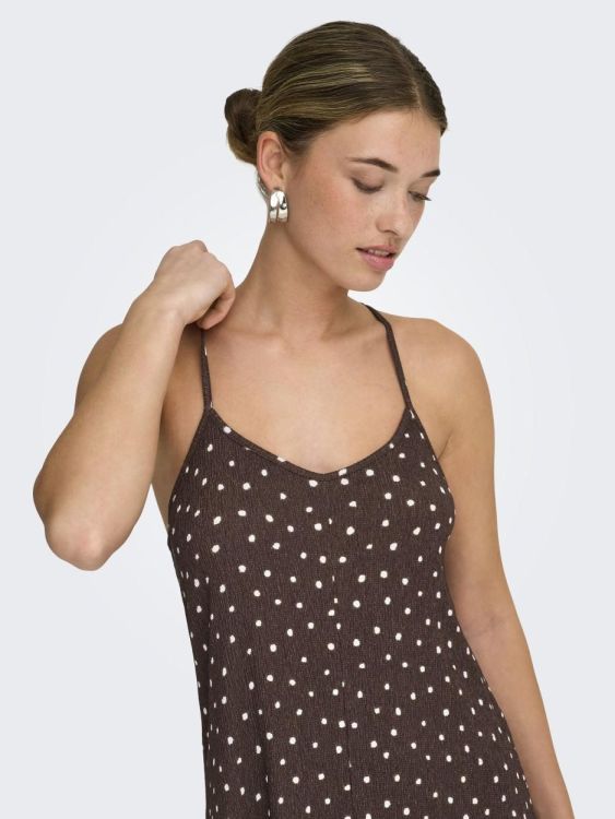Only ONLMOLLY S/L V-NECK DRESS JRS (15371876/Shopping Bag Cloud dancer dots ) - WeekendMode