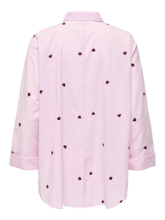 Only ONLNEW LINA GRACE LS EMB SHIRT NOOS WVN (15283743/Roseate Spoonbill BORDEAUX HEAR) - WeekendMode