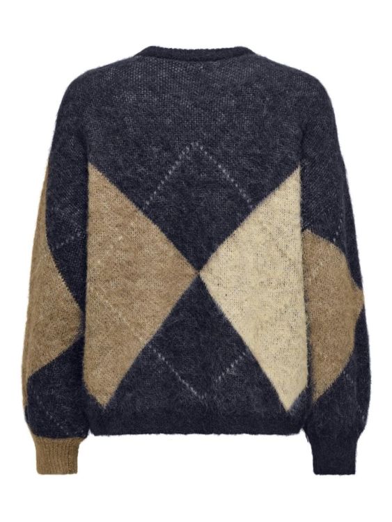 Only ONLNOEME LIFE LS JQ O-NECK KNT (15353226/Night Sky Cocoa Creme/Biscotti/) - WeekendMode