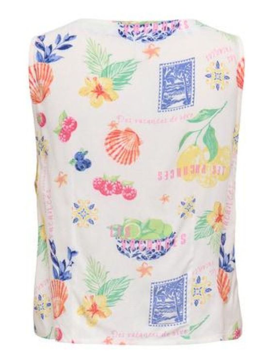 Only ONLNOVA LIFE VIS S/L TIE VEST AOP (15352503/Cloud Dancer 659 Les vacances) - WeekendMode