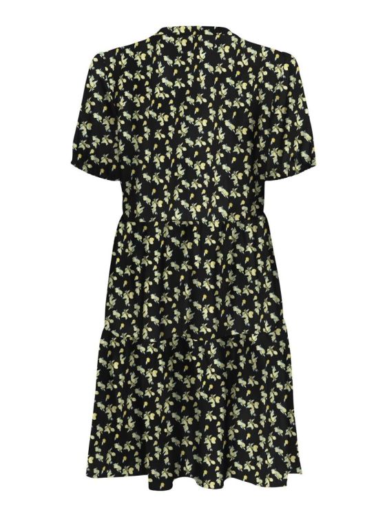 Only ONLNOVA LIFE VIS S/S THEA DRESS WVN (15222215/Black 741 Summer lemon) - WeekendMode