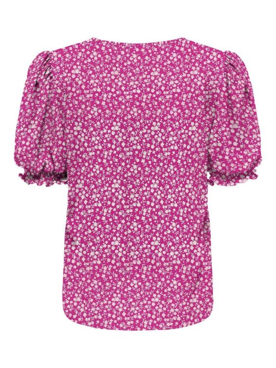 Only ONLNOVA LUX S/S BLAIR TOP AOP PTM (15256770/Very Berry 354 Mono floral) - WeekendMode