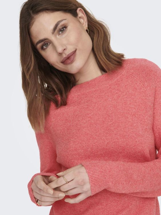 Only ONLRICA LIFE L/S PULLOVER KNT NOOS (15204279/Sun Kissed Coral Melange) - WeekendMode