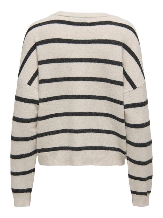 Only ONLRICA LIFE L/S V-NECK CARDIGAN KNT (15340017/Birch W. BLACK STRIPES ( FIA )) - WeekendMode