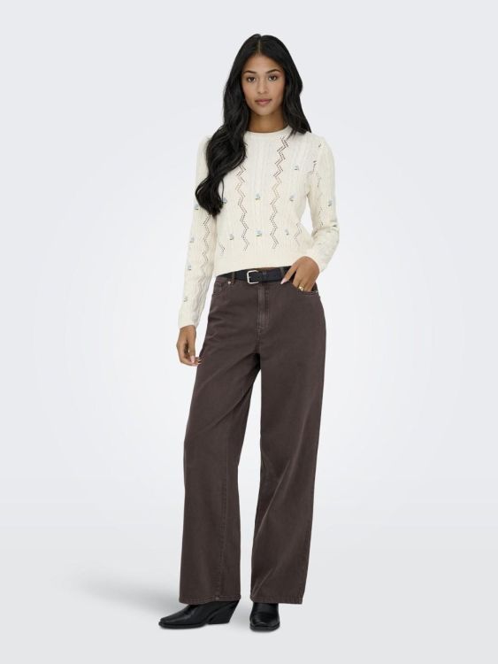 Only ONLRITA LIFE LS EMBR CABLE KNT NOOS (15358306/Ecru Cashmere Blue Flower) - WeekendMode