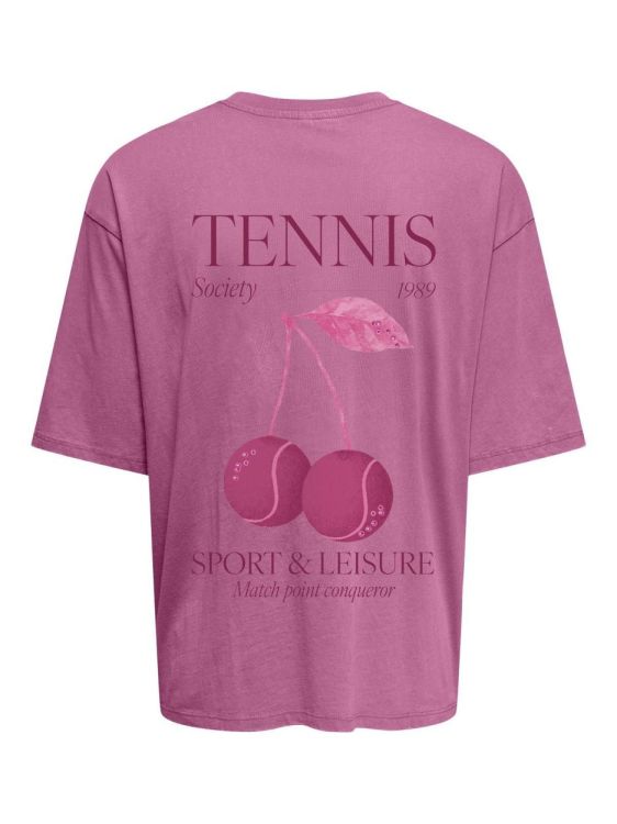 Only ONLSHANIA S/S PRINT TOP BOX JRS (15372195/Wild Orchid Sangria tennis) - WeekendMode