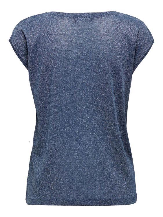 Only ONLSILVERY S/S V NECK LUREX TOP JRS NOOS (15136069/Vintage Indigo) - WeekendMode