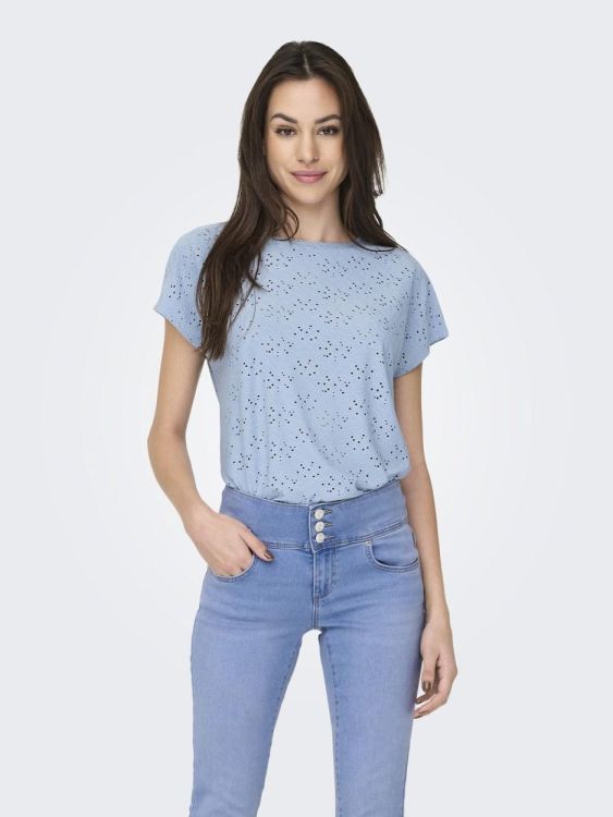 Only ONLSMILLA S/S TOP JRS NOOS (15231005/Soft Chambray) - WeekendMode