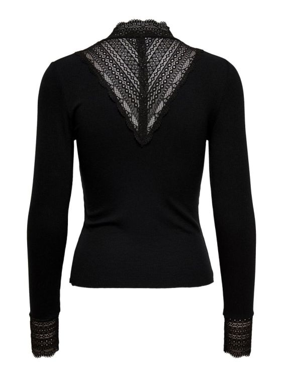 Only ONLTILDE L/S HIGH NECK LACE TOP JRS NOOS (15207788/Black BLACK LACE) - WeekendMode