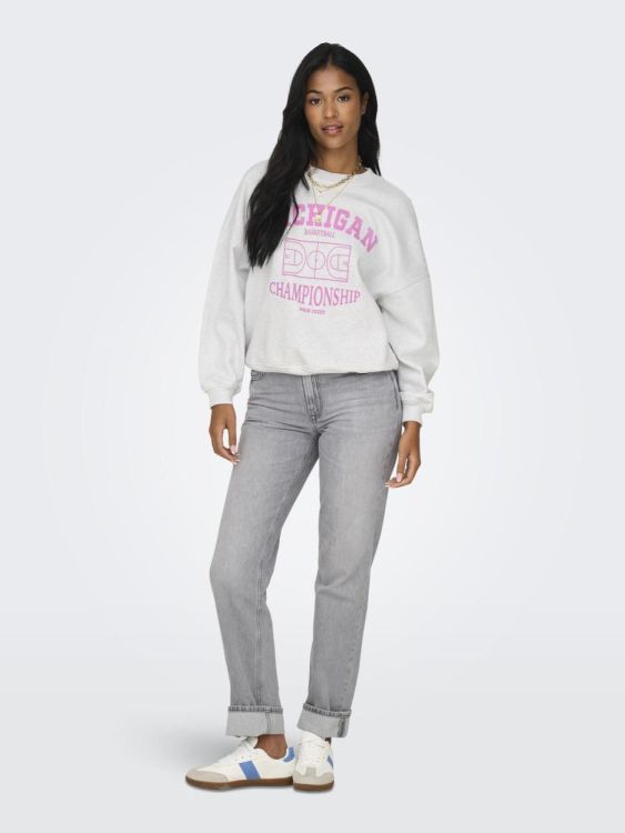 Only ONLWENDIE L/S BASKET O-NECK SWT (15329800/Light Grey Melange Championship) - WeekendMode