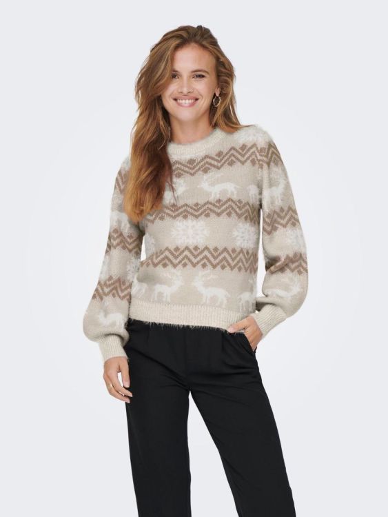 Only ONLXMAS FAIRISLE L/S PULLOVER KNT (15271122/Pumice Stone) - WeekendMode