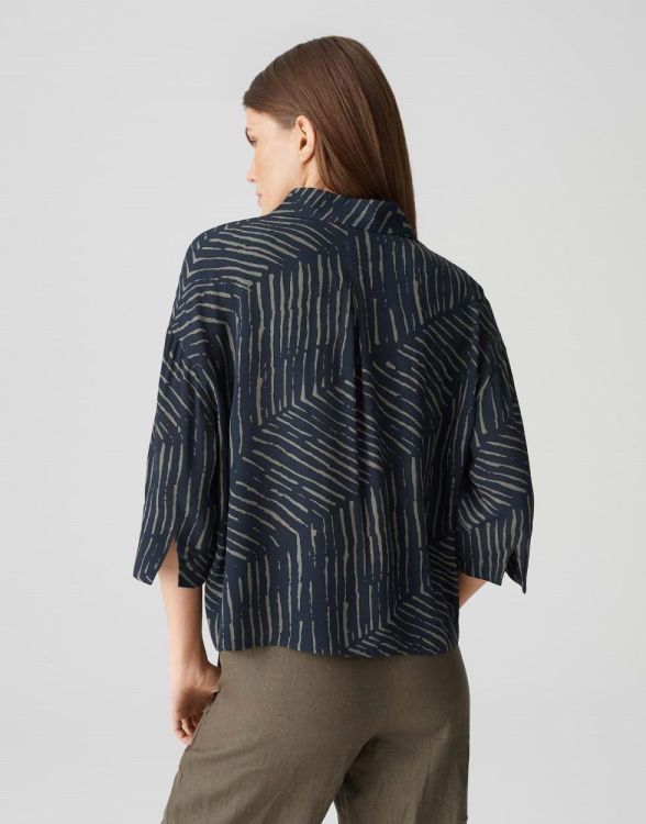 Opus Fiana palm leaves Bloes NOS (10418513199100/60020 Coal blue) - WeekendMode