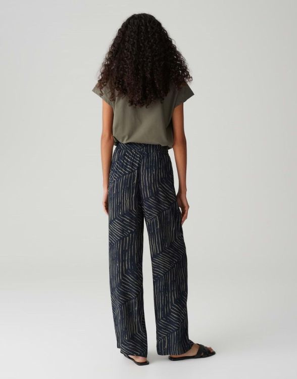 Opus Marou palm leaves Broek (10420113199360/60020 Coal blue) - WeekendMode