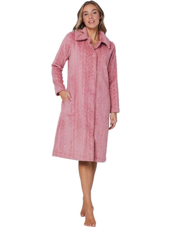 Pastunette Morning gown full button (110 cm) (171252-170-3/220 Dark Pink) - WeekendMode