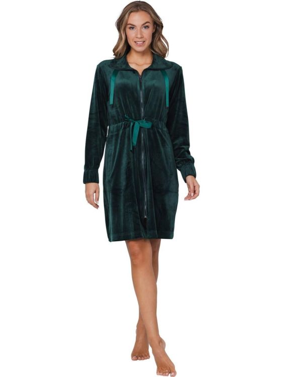 Pastunette Morning gown full zipper (100 cm) (171252-228-1/720 Dark Green) - WeekendMode