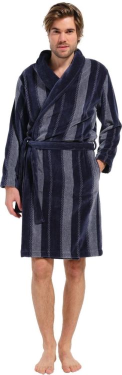 Pastunette Morning gown shawlcollar 115cm (73199-613-0/529 dark blue) - WeekendMode