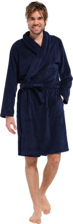 Pastunette Morning gown shawlcollar 115cm (73232-616-0/529 dark blue) - WeekendMode