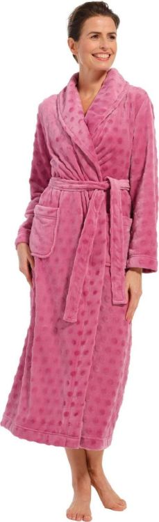 Pastunette Morning gown shawlcollar 130cm (70232-124-1/226 Dark pink) - WeekendMode